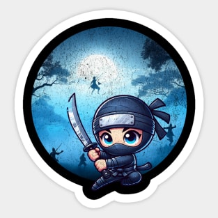 Cute Ninja Slicing Action Sticker